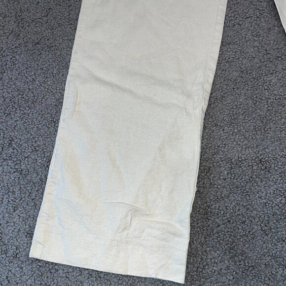 LPA Linen Blend Jacopo Side Button Closure Sailor Wide Leg Pants - Ivory - XS - Picture 4 of 11